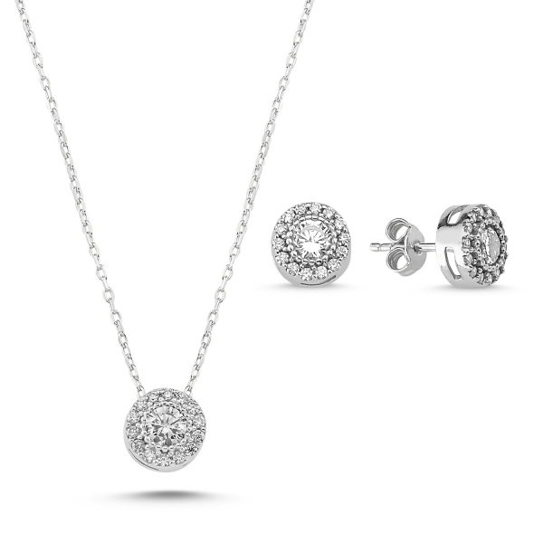 Set argint 925 rodiat cu zirconii albe - Be Elegant STU0006 [1]